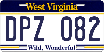 WV license plate DPZ082