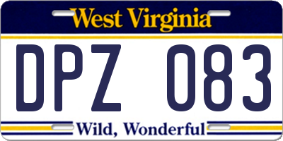 WV license plate DPZ083