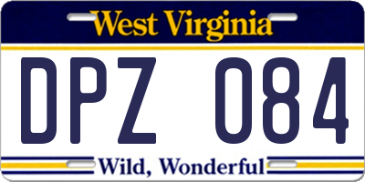WV license plate DPZ084
