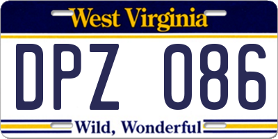 WV license plate DPZ086