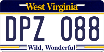 WV license plate DPZ088