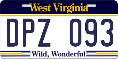 WV license plate DPZ093