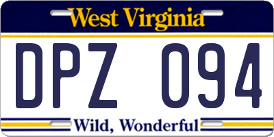 WV license plate DPZ094