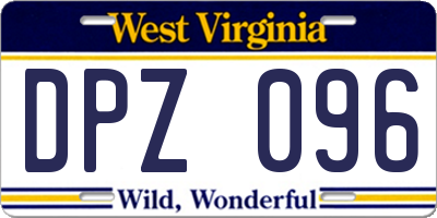 WV license plate DPZ096