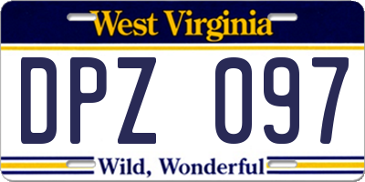 WV license plate DPZ097