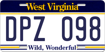 WV license plate DPZ098