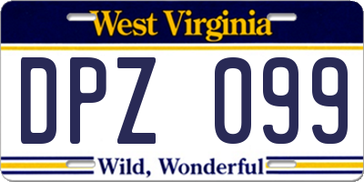 WV license plate DPZ099