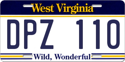 WV license plate DPZ110