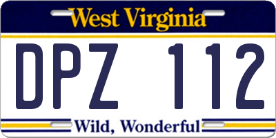 WV license plate DPZ112