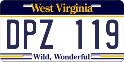 WV license plate DPZ119