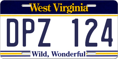 WV license plate DPZ124