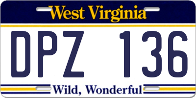 WV license plate DPZ136