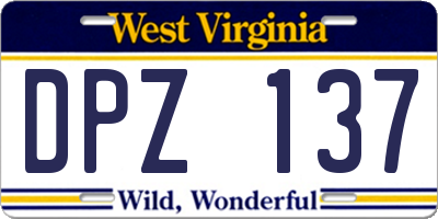 WV license plate DPZ137