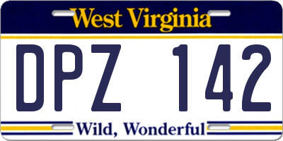 WV license plate DPZ142