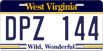 WV license plate DPZ144