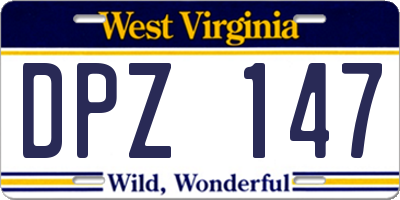 WV license plate DPZ147
