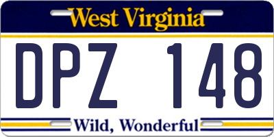 WV license plate DPZ148