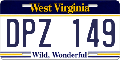 WV license plate DPZ149