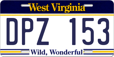 WV license plate DPZ153