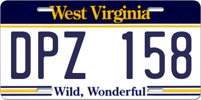 WV license plate DPZ158