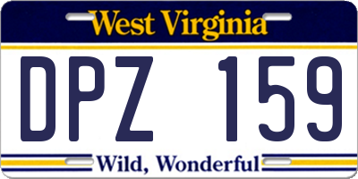 WV license plate DPZ159