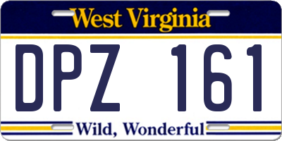 WV license plate DPZ161