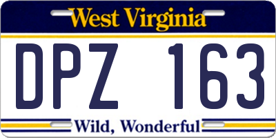 WV license plate DPZ163