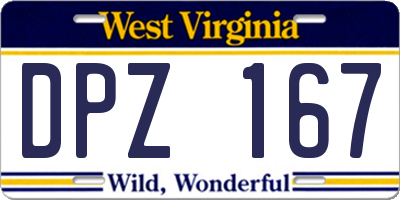 WV license plate DPZ167