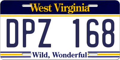 WV license plate DPZ168