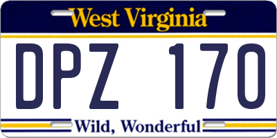 WV license plate DPZ170