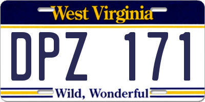WV license plate DPZ171