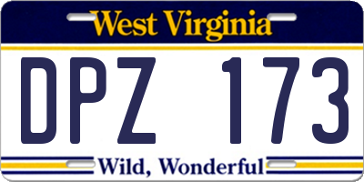 WV license plate DPZ173