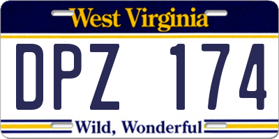 WV license plate DPZ174