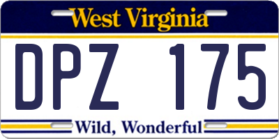 WV license plate DPZ175
