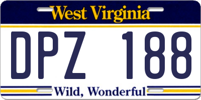 WV license plate DPZ188