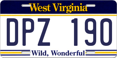WV license plate DPZ190