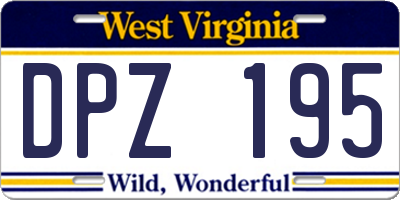 WV license plate DPZ195