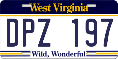 WV license plate DPZ197
