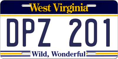 WV license plate DPZ201
