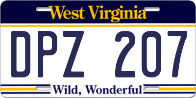 WV license plate DPZ207