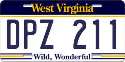 WV license plate DPZ211