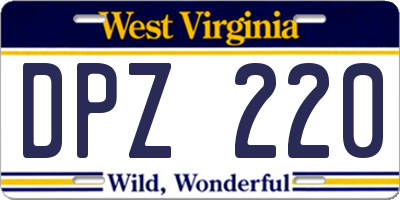 WV license plate DPZ220