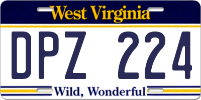WV license plate DPZ224