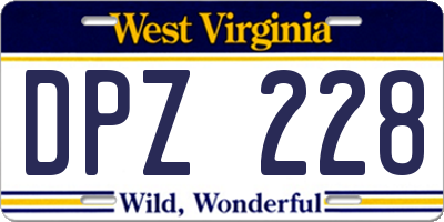 WV license plate DPZ228