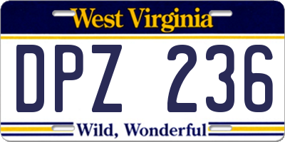 WV license plate DPZ236