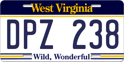 WV license plate DPZ238