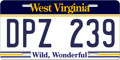 WV license plate DPZ239