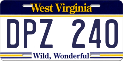 WV license plate DPZ240