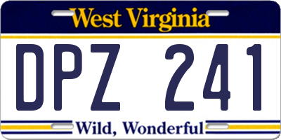 WV license plate DPZ241