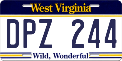 WV license plate DPZ244